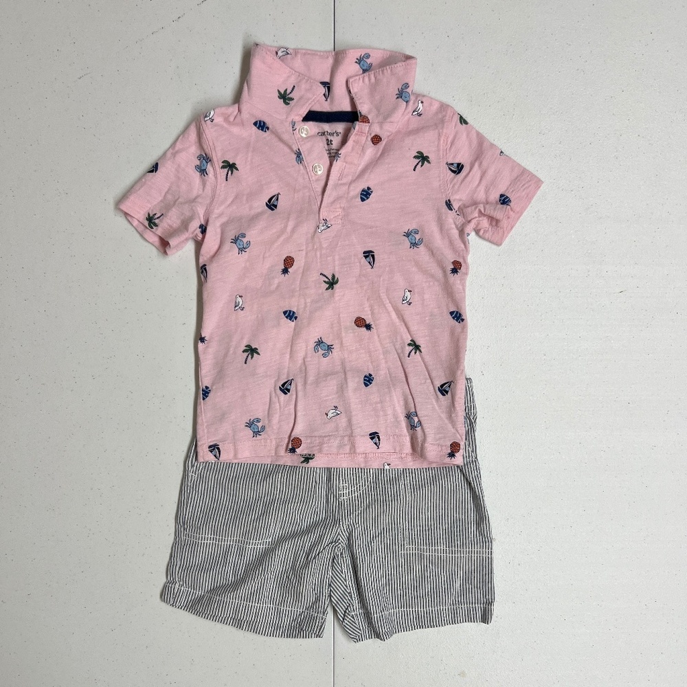 Carter's Toddler 2-Piece Jersey Polo & Short Set 2T